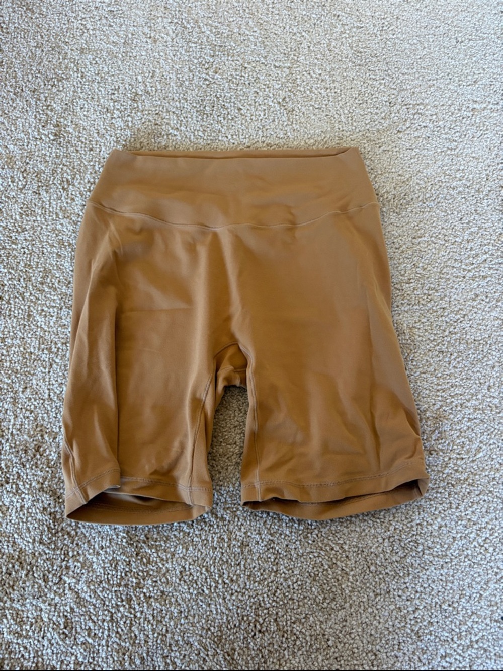 High-Rise Women’s Bike Shorts in Camel Brown (no inseam)